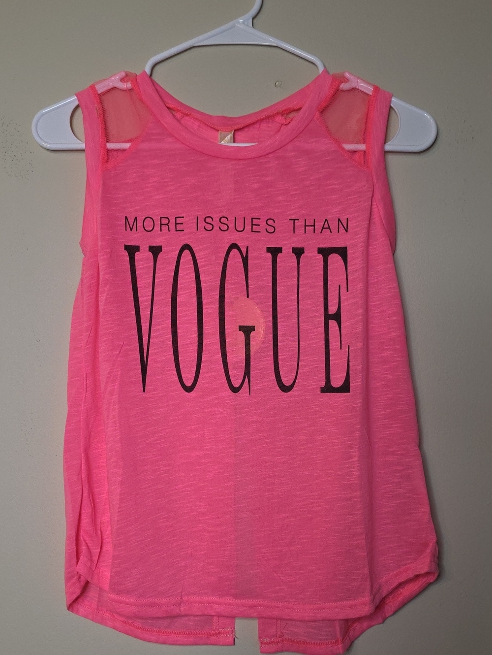 TRUE ROCK Hot Pink Graphic 'More Issues Than VOGUE' Tank